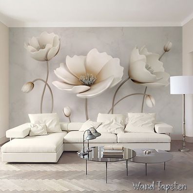 Vlies Fototapeten Wandtapeten Wandbilder 3D 3D-Dreidimensionale Blumen 3241