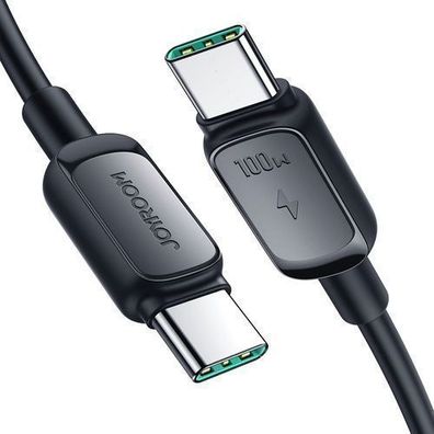 Joyroom USB-C zu USB-C Ladekabel Multi-Color Serie A14, 100W, 1.2m, Schwarz
