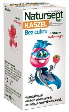 Natursept Med Hustentabletten, Himbeer, 6 Stück, Zuckerfrei