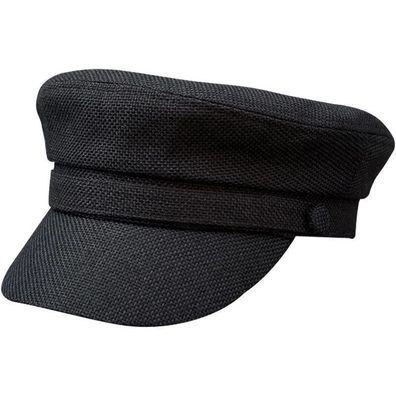 Unisex Baumwolle Leinen Geiger Kappe Kapitän Matrose Mütze Flach Cabbie Bestickt