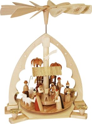 Richard Glaesser Pyramide Christi Geburt natur aus Seiffen im Erzgebirge 40 cm