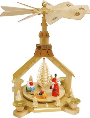 Richard Glaesser Pyramide Kirche mit Weihnachtsbescherung aus Seiffen im Erzgebirge
