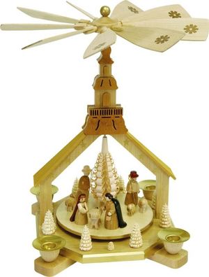 Richard Glaesser Pyramide Kirche mit Heiliger Familie aus Seiffen im Erzgebirge
