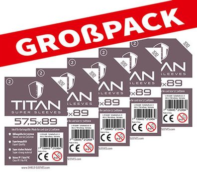 Shield Titan 2 - (100er Großpack) 100 Super Sleeves für Kartengröße 57,5 x 89 mm