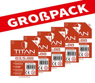 Shield Titan 1 - (100er Großpack) 100 Super Sleeves für Kartengröße 63,5 x 88 mm