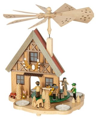 Richard Glaesser Pyramidenhaus Forsthaus für Teelichte aus Seiffen Erzgebirge