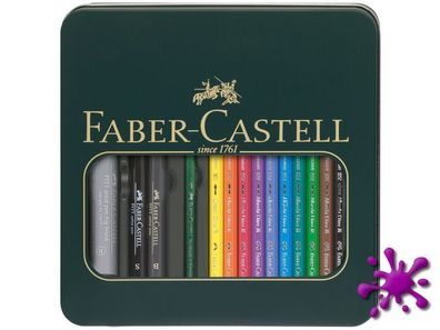 Faber Castell Aquarell Set - 10 Albrecht Dürer, 2 Pitt Artist Pens + 1 Big Brush