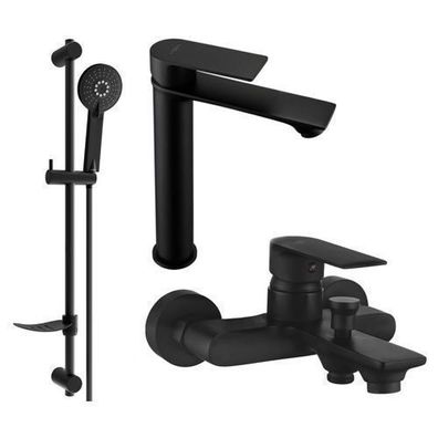 Mexen Royo DF40 Badewannenset, Schwarz - 72213DF40-70