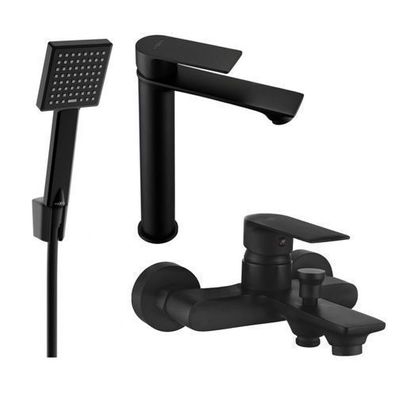 Mexen Royo R45 Badewannenset, Schwarz - 72213R45-70