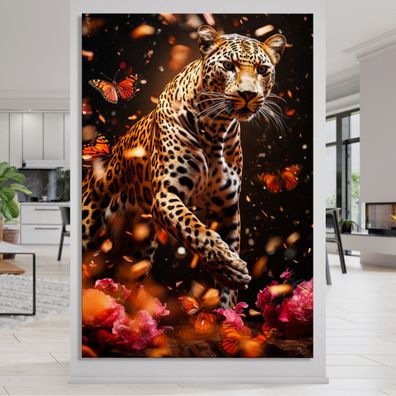 Leopardentier in der Fantasie Wandbild Leinwand, Acrylglas oder Poster Deko Bild