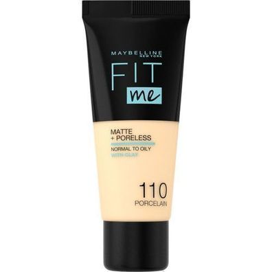 Maybelline Fit Me Matte Foundation, Farbton 110 Porzellan, 30 ml