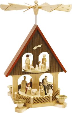 Richard Glaesser Pyramidenhaus Christi Geburt natur 2-stöckig Seiffen Erzgebirge