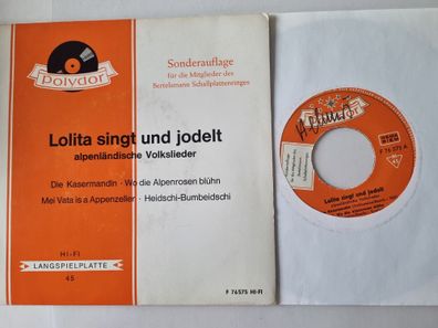 Lolita - singt und jodelt alpenländische Volkslieder 7'' Vinyl EP Germany