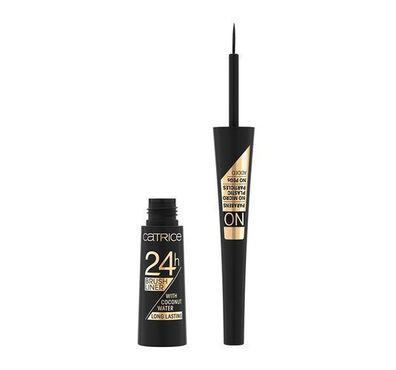 Catrice 24H Eyeliner Ultra Black mit Pinselapplikator, 3ml - Praezision und inten