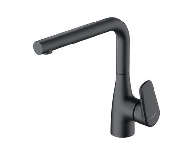 Vigour Einhand Spültischbatterie derby style L-Auslauf Schwenkbar schwarz matt