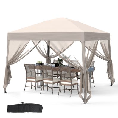 Pop up Pavillon 3x3m Faltpavillon Gartenpavillon mit 4 Seitenteilen Tragetasche