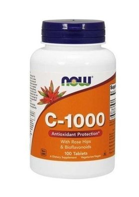 Now Foods Vitamin C-1000 mit Hagebutte & Bioflavonoiden, 100 Tabletten