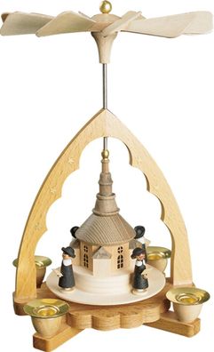 Richard Glaesser Pyramide Seiffener Kirche mit Kurrende aus Seiffen im Erzgebirge