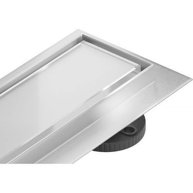 Mexen Flat 360° MGW linearer Duschablauf 90 cm, Weißglas - 1027090-40