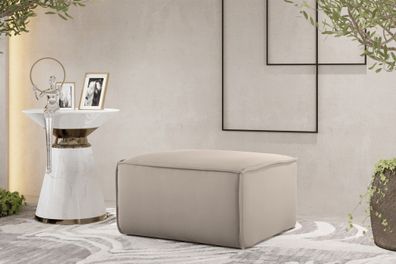 Polsterhocker Designerhocker CELES Premium 65x65 cm Stoff Opera Velvet Sand