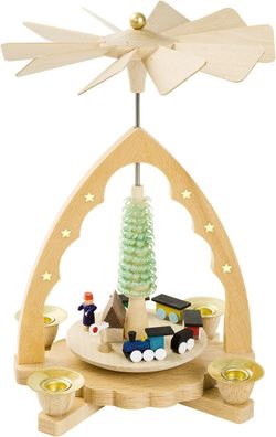 Richard Glaesser Pyramide Eisenbahn bunt aus Seiffen im Erzgebirge