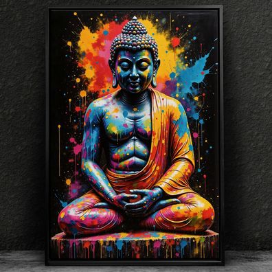 Pop Art - Buddha Religion Kunst Bild, Wandbild Leinwand, Acrylglas, Poster Nr1