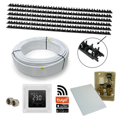 Fußbodenheizung Wandheizung Wasser HoWaTech Clamp Set E-Regelbox WLAN Touch weiss