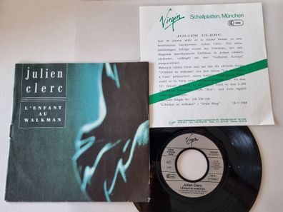 Julien Clerc - L'enfant au walkman 7'' Vinyl Germany WITH PROMO FACTS
