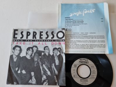 Espresso - Take it all down 7'' Vinyl Germany WITH PROMO FACTS
