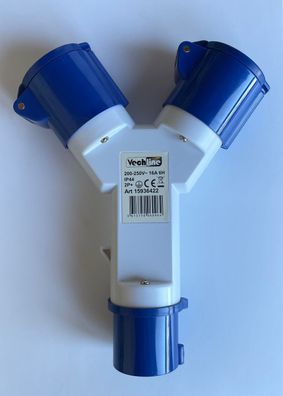 CEE - Doppel - Stecker 3 - polig Verteilersteckdose für 230 Volt 80568p NEU