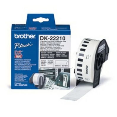 Original Brother DK-22210 Etiketten schwarz auf weiß (29mm x 30,48m)