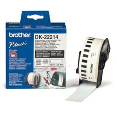 Original Brother DK-22214 Etiketten schwarz auf weiß (12mm x 30,48m)
