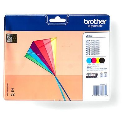Original Brother LC-223 Tinte Multipack schwarz cyan magenta gelb