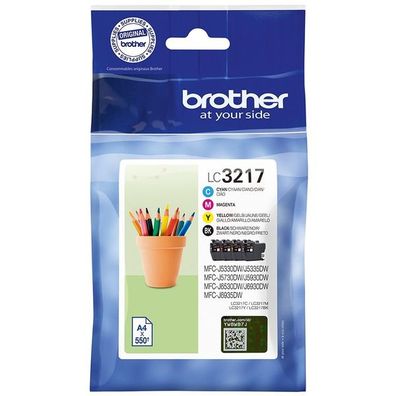 Original Brother LC-3217VALDR Tinten Sparset schwarz, cyan, magenta, gelb (4 Stück)