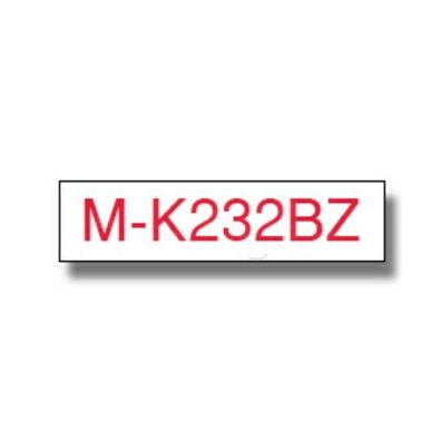 Original Brother MK-232BZ Schriftband rot auf weiß (12mm x 8m)