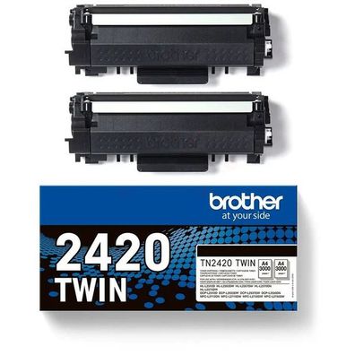 Original Brother TN-2420 TWIN Toner Doppelpack schwarz (2 Stück)