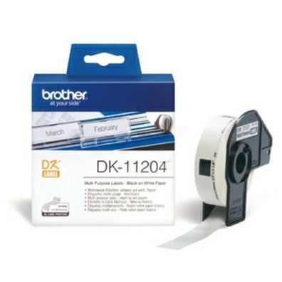 Original Brother DK-11204 Etiketten schwarz auf weiß (17 x 54mm, 400 Stück)