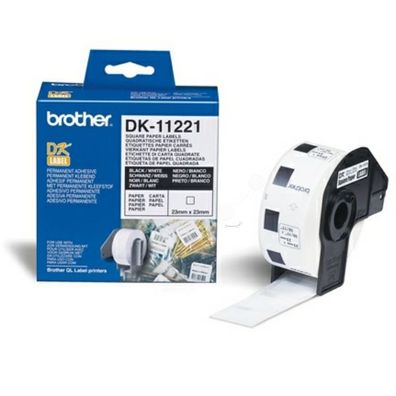 Original Brother DK-11221 Etiketten schwarz auf weiß (23 x 23mm, 1000 Stück)