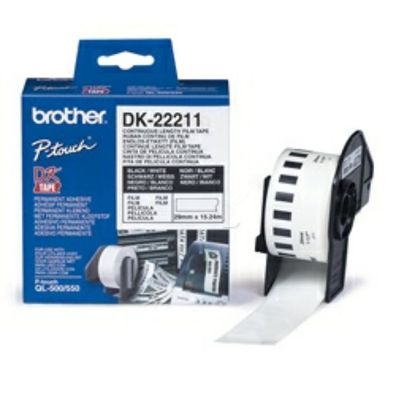 Original Brother DK-22211 Etiketten schwarz auf weiß (29mm x 15,24m)