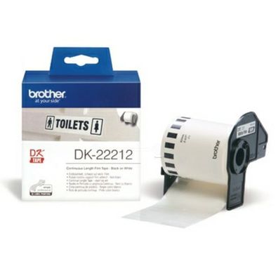 Original Brother DK-22212 Etiketten schwarz auf weiß (62mm x 15,24m)