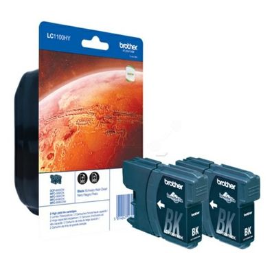 Original Brother LC-1100HYBKBP2 / LC-1100HYBKBP2DR Tinten Doppelpack schwarz (2 Stück