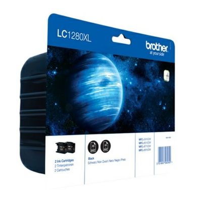 Original Brother LC-1280XLBKBP2DR Tinten Doppelpack schwarz (2 Stück)
