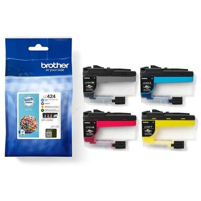 Original Brother LC-424 / LC-424VAL Tinten Sparset schwarz, cyan, magenta, gelb (4 St