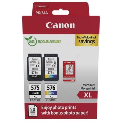 Original Canon PG-575XL & CL-576XL / 5437C006 Tinten Sparset schwarz, color (2 Stück)
