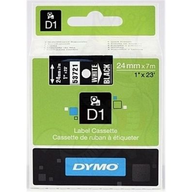 Original Dymo S0721010 / 53721 Etiketten weiß auf schwarz (24mm x 7m)