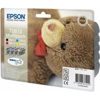 Original Epson T0615 / C13T06154010 / C13T06154020 Tinten Sparset schwarz, cyan, mage