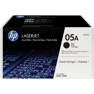 Original HP 05D / CE505D Toner Doppelpack schwarz (2 Stück)