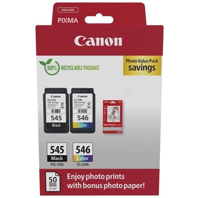 Original Canon PG-545 & CL-546 / 8287B008 Tinten Sparset schwarz, color (2 Stück) (in