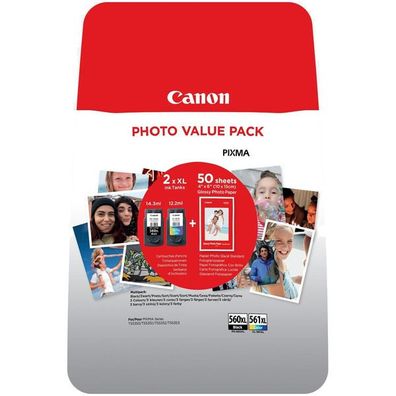 Original Canon PG-560XL CL-561XL / 3712C004 Tinten Sparset schwarz, color (2 Stück)