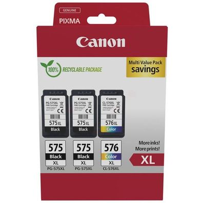 Original Canon PG-575XL & CL-576XL / 5437C004 Tinten Sparset schwarz, color (3 Stück)